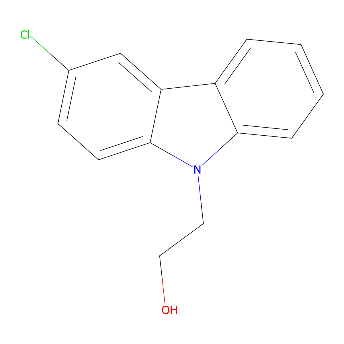 9H-Carbazole-9-ethanol, 3-chloro- molecular structure, CAS 7555-98-8