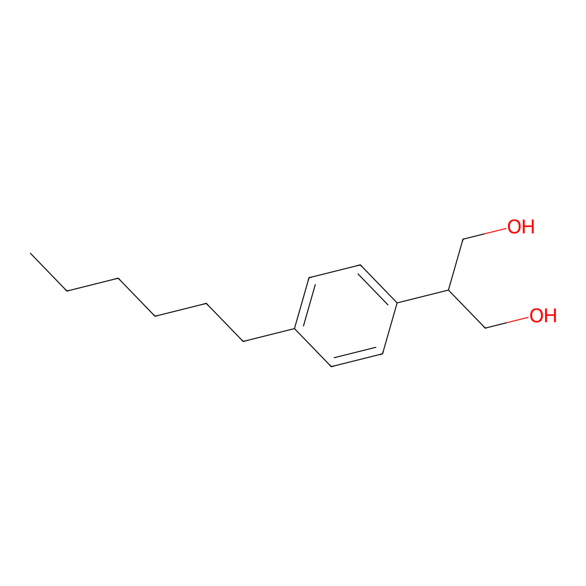 2-(4-Hexylphenyl)propane-1,3-diol molecular structure, CAS 75552-38-4