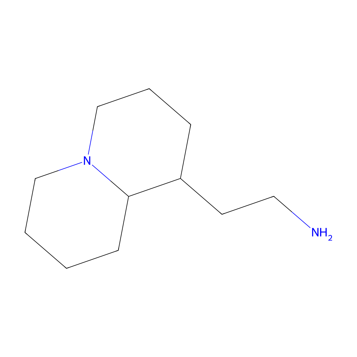 2-[(1S,9aR)-octahydro-2H-quinolizin-1-yl]ethanamine molecular structure, CAS 75558-07-5