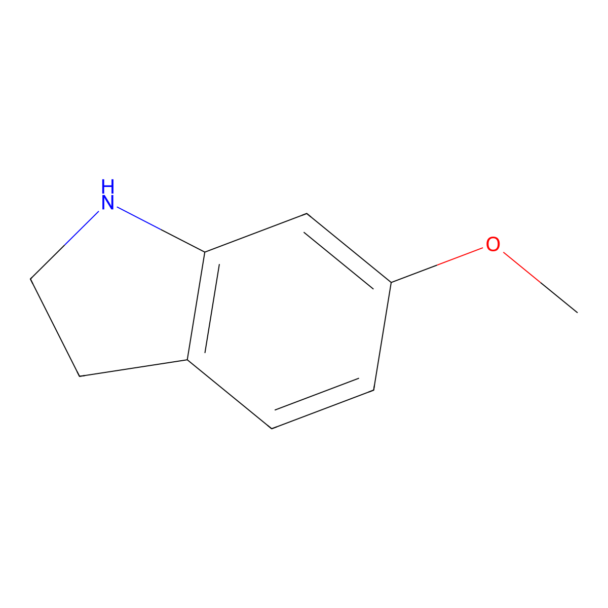 6-methoxy-2,3-dihydro-1H-indole molecular structure, CAS 7556-47-0