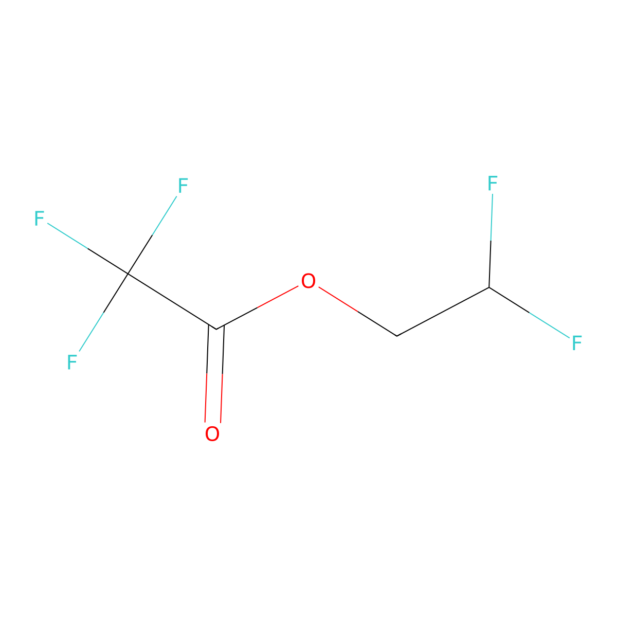 2,2-Difluoroethyl trifluoroacetate molecular structure, CAS 7556-84-5