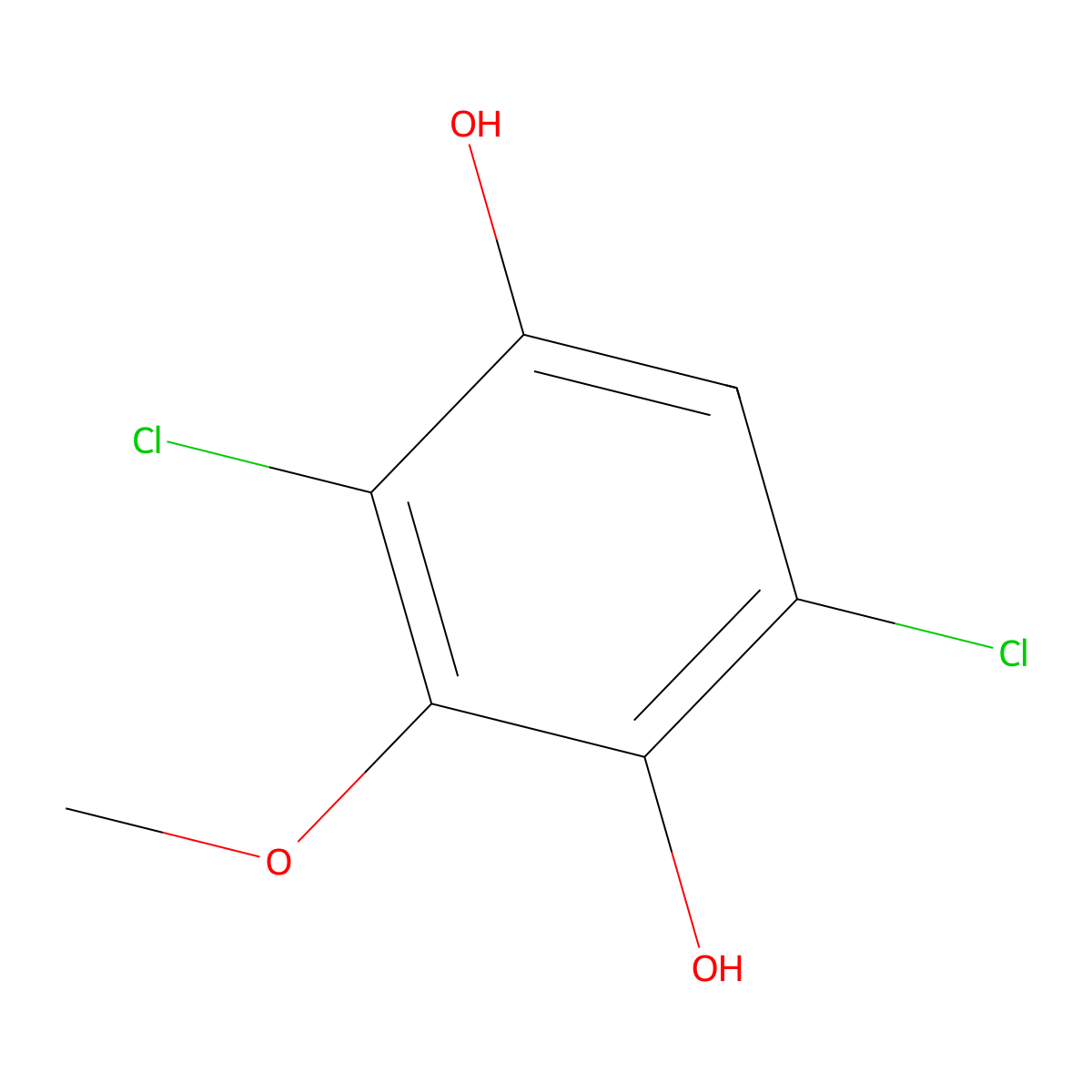 Dichloromethoxybenzenediol molecular structure, CAS 75562-93-5