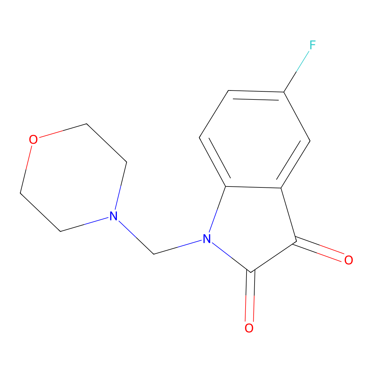 5-Fluoro-1-(morpholinomethyl)indoline-2,3-dione molecular structure, CAS 75564-85-1