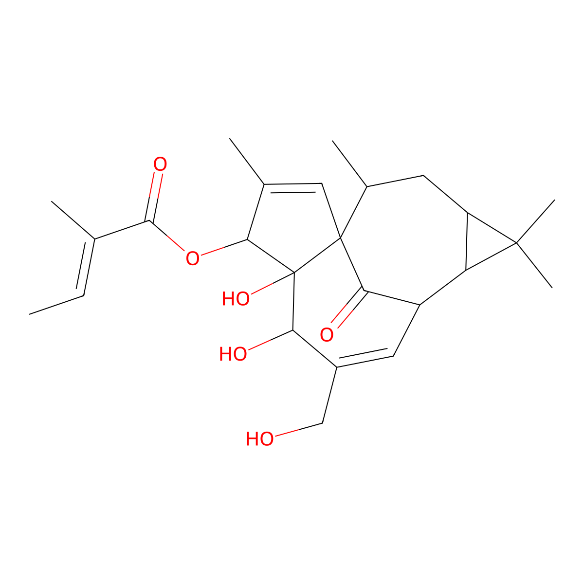 Ingenol Mebutate molecular structure, CAS 75567-37-2