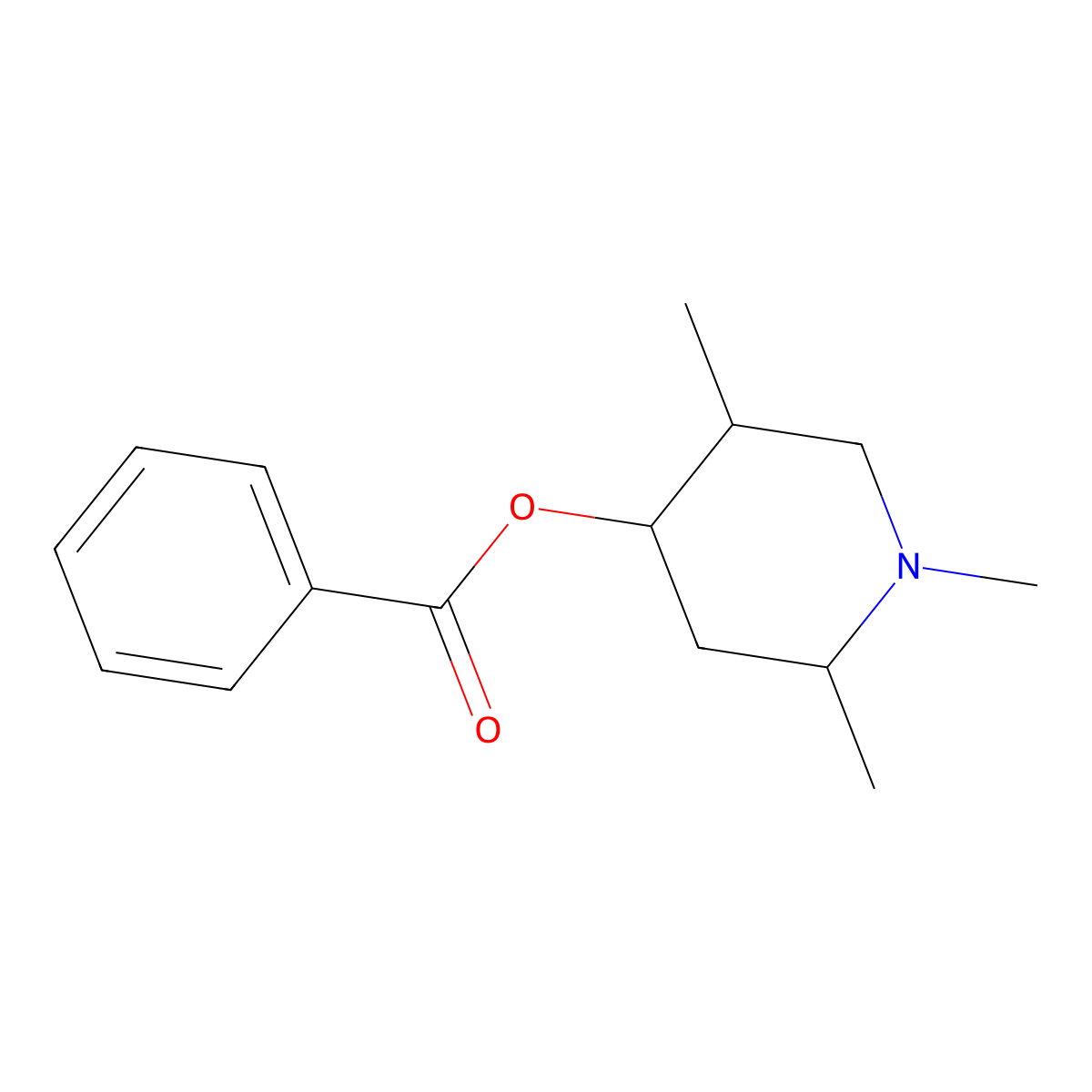1,2,5-Trimethyl-4-piperidinyl benzoate molecular structure, CAS 755693-04-0