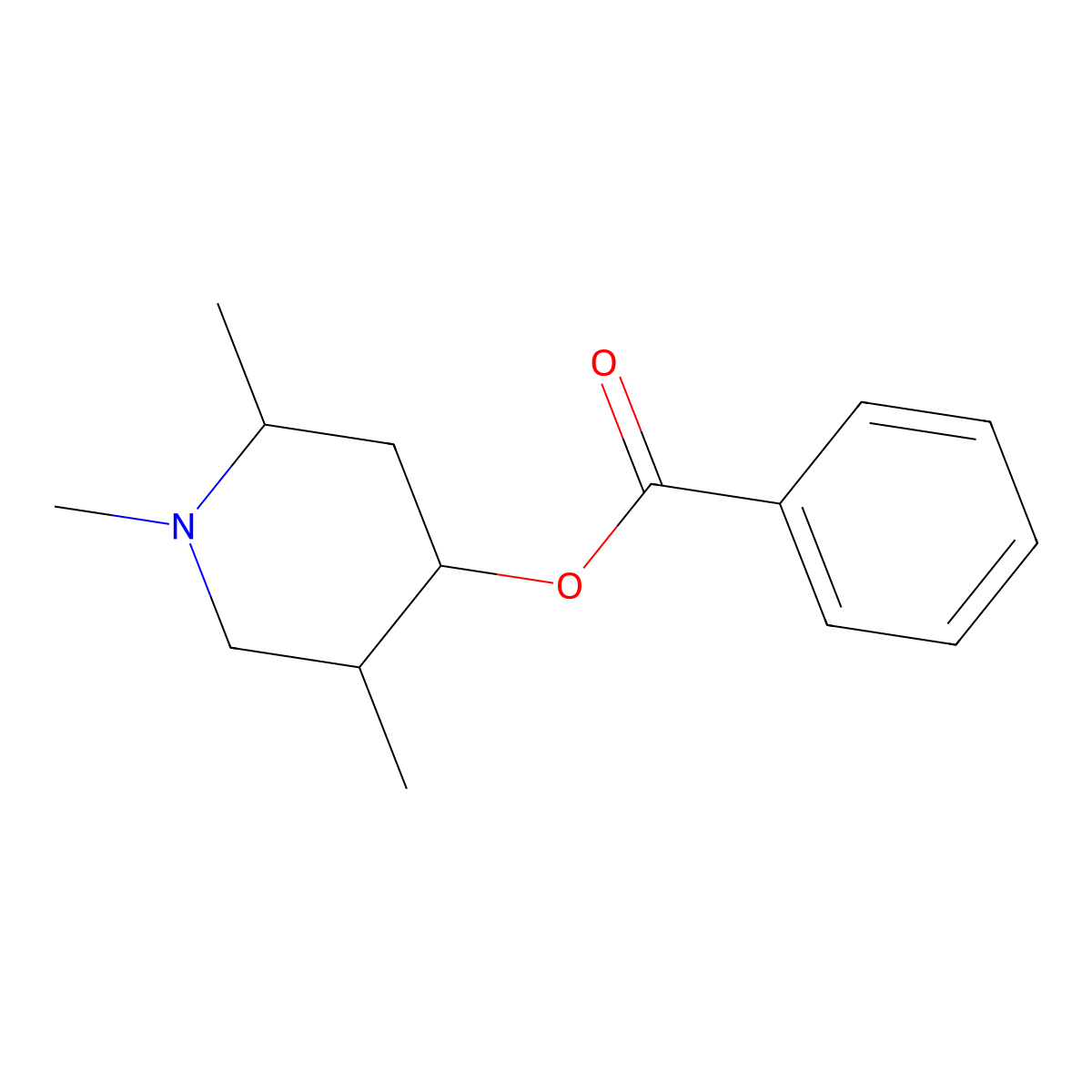 1,2,5-Trimethyl-4-piperidinyl benzoate molecular structure, CAS 755693-04-0