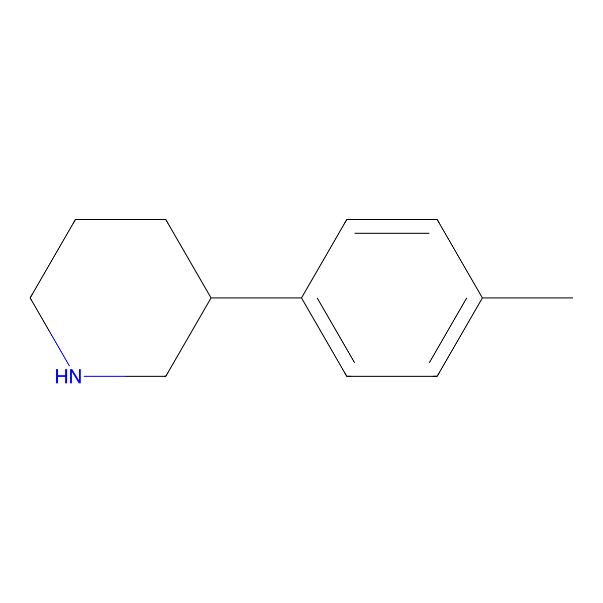 3-(4-Methylphenyl)piperidine molecular structure, CAS 755699-91-3