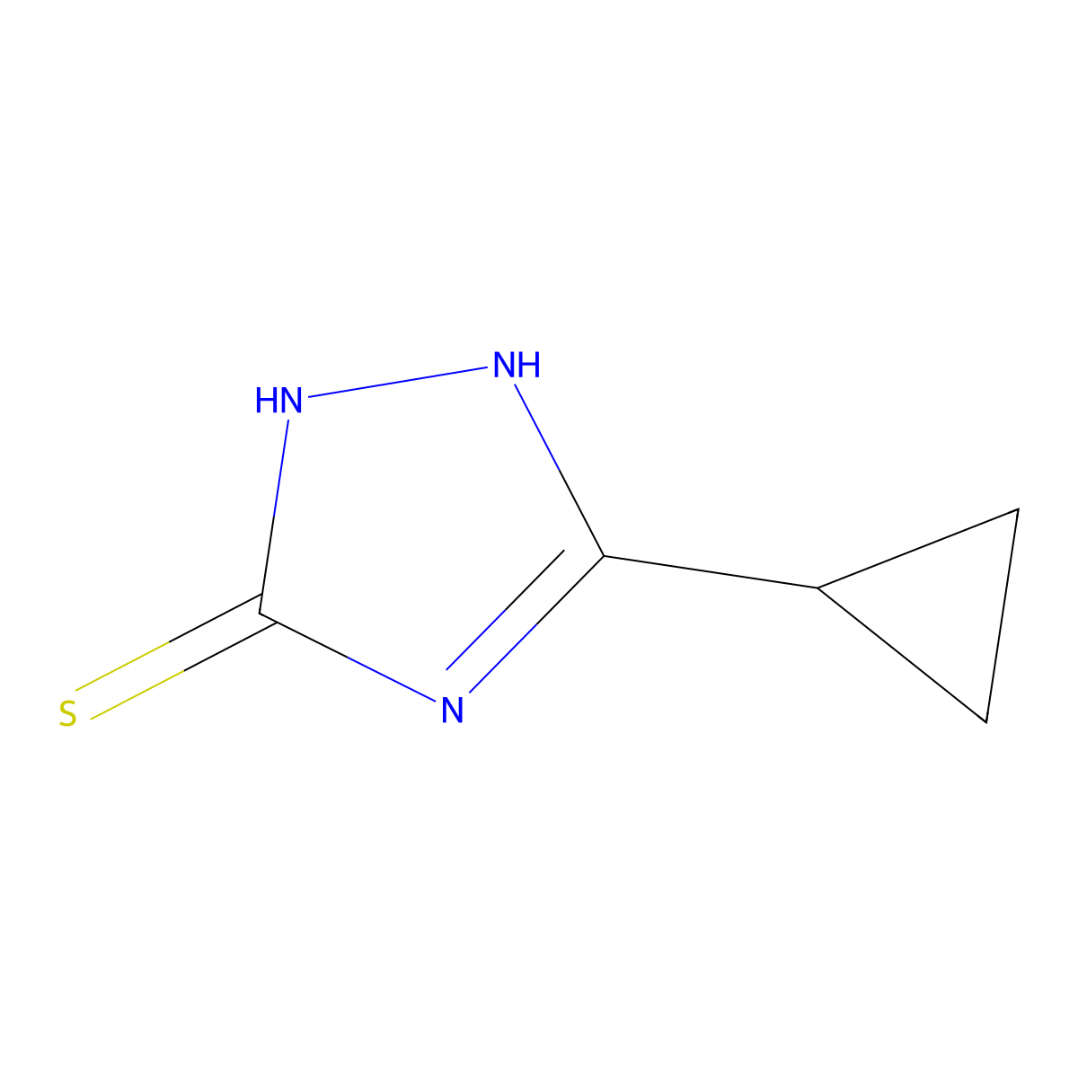 5-cyclopropyl-1H-1,2,4-triazole-3-thiol molecular structure, CAS 75570-09-1
