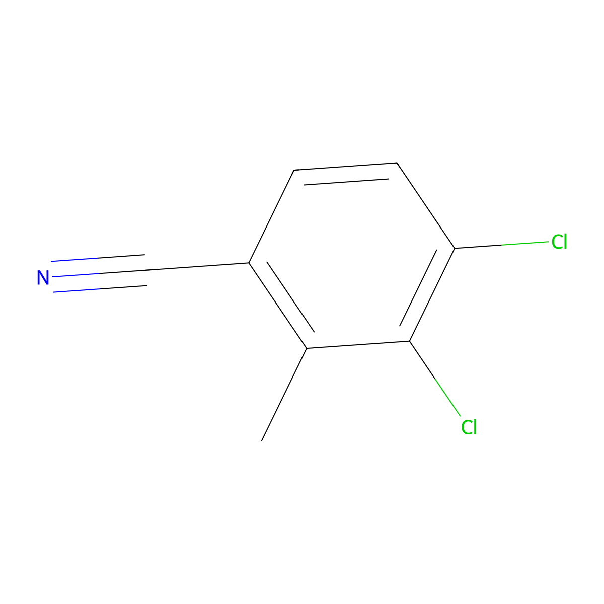 Benzonitrile, 3,4-dichloro-2-methyl- molecular structure, CAS 75570-96-6