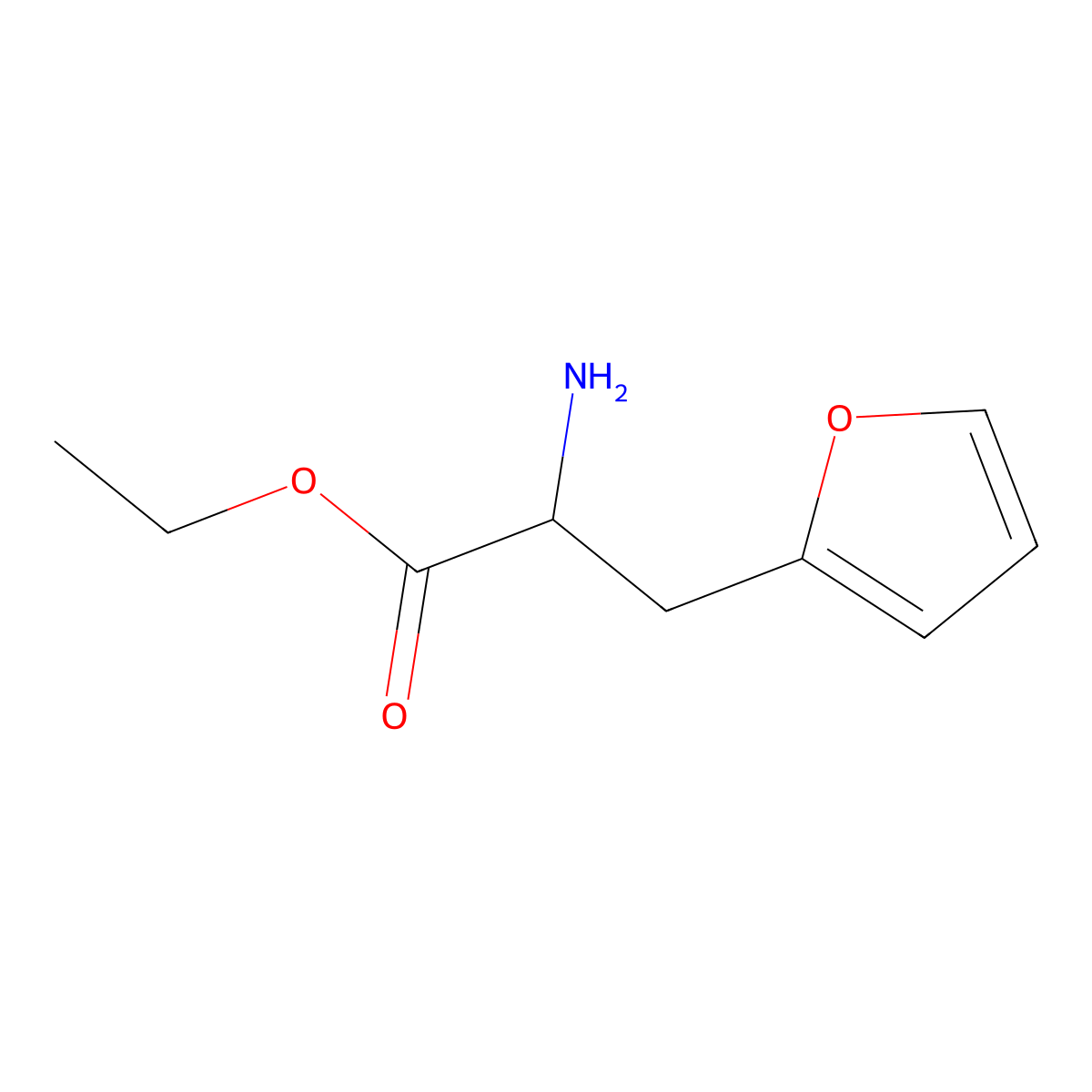 Ethyl 2-amino-3-(furan-2-yl)propanoate molecular structure, CAS 755703-32-3
