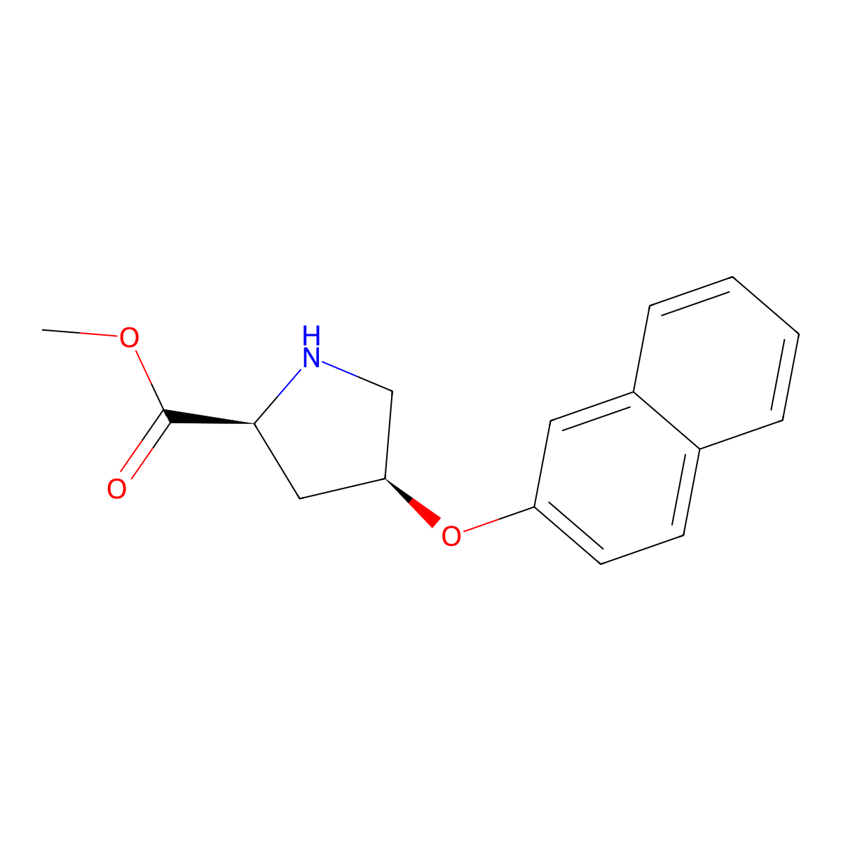 Methyl (2S,4S)-4-(2-naphthyloxy)-2-pyrrolidinecarboxylate molecular structure, CAS 755707-37-0