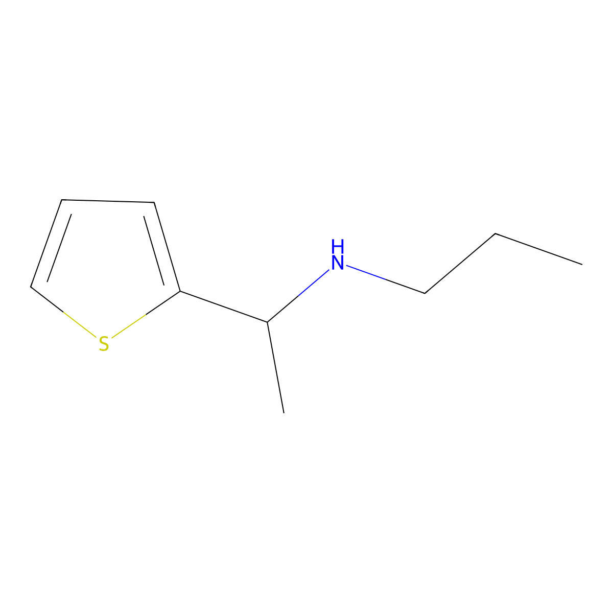 Propyl[1-(thiophen-2-yl)ethyl]amine molecular structure, CAS 755709-01-4