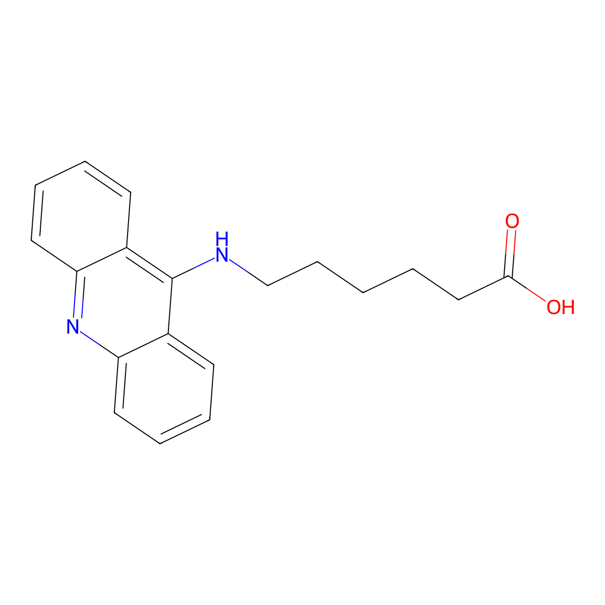 9-(5-Carboxypentylamino)acridine molecular structure, CAS 75572-57-5
