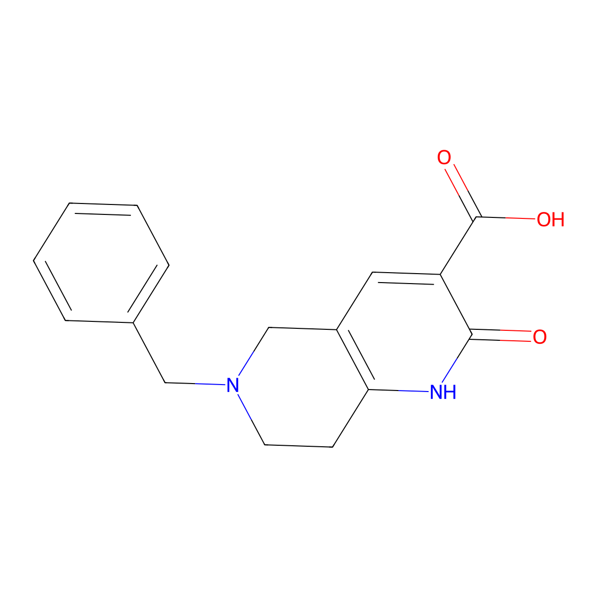 6-Benzyl-2-hydroxy-5,6,7,8-tetrahydro-1,6-naphthyridine-3-carboxylic acid molecular structure, CAS 755727-07-2
