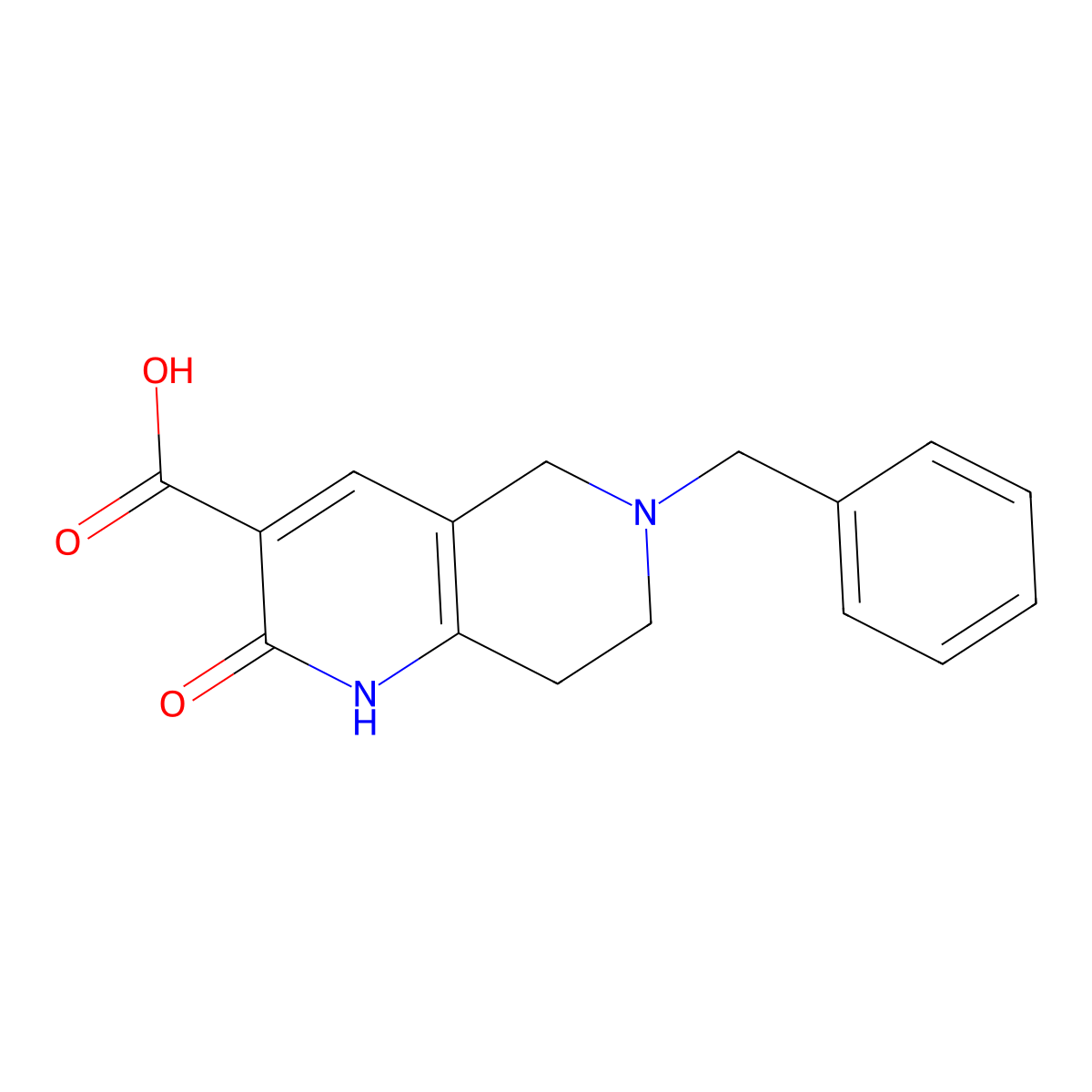 6-Benzyl-2-hydroxy-5,6,7,8-tetrahydro-1,6-naphthyridine-3-carboxylic acid molecular structure, CAS 755727-07-2