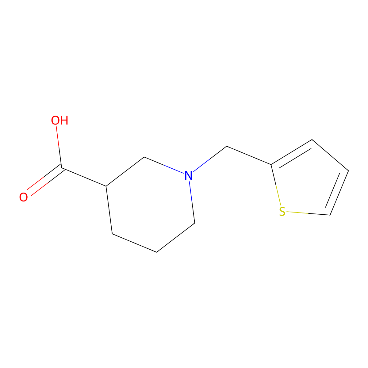 1-(thiophen-2-ylmethyl)piperidine-3-carboxylic Acid molecular structure, CAS 755729-94-3