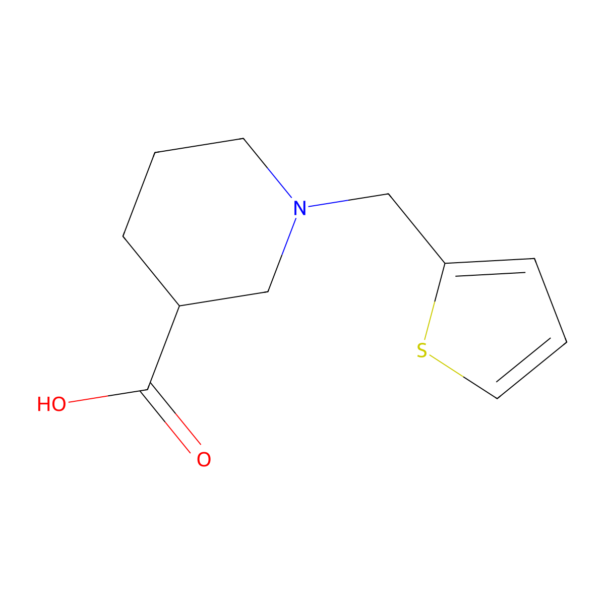 1-(thiophen-2-ylmethyl)piperidine-3-carboxylic Acid molecular structure, CAS 755729-94-3