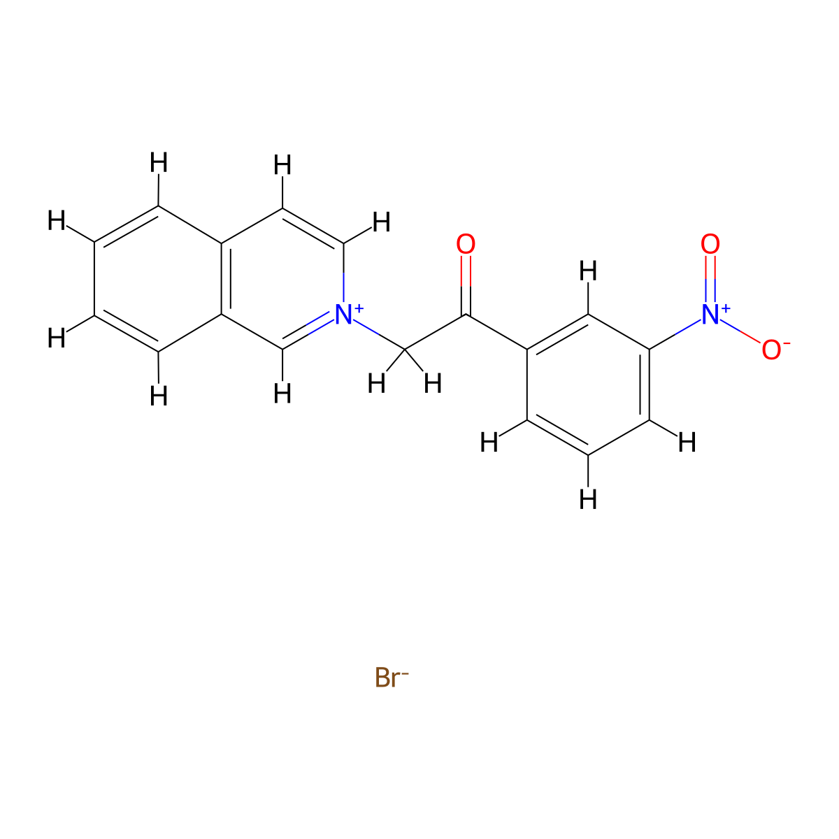 2-[2-(3-Nitrophenyl)-2-oxoethyl]isoquinolin-2-ium bromide molecular structure, CAS 75573-18-1