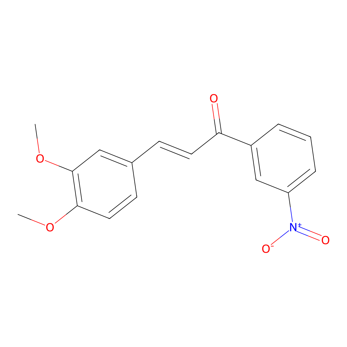 3-(3,4-Dimethoxyphenyl)-1-(3-nitrophenyl)prop-2-en-1-one molecular structure, CAS 75573-20-5