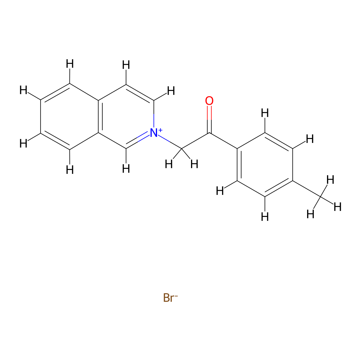 2-(2-Oxo-2-(p-tolyl)ethyl)isoquinolin-2-ium bromide molecular structure, CAS 75573-22-7