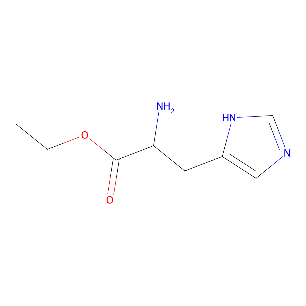 Ethyl D-histidinate molecular structure, CAS 755733-00-7