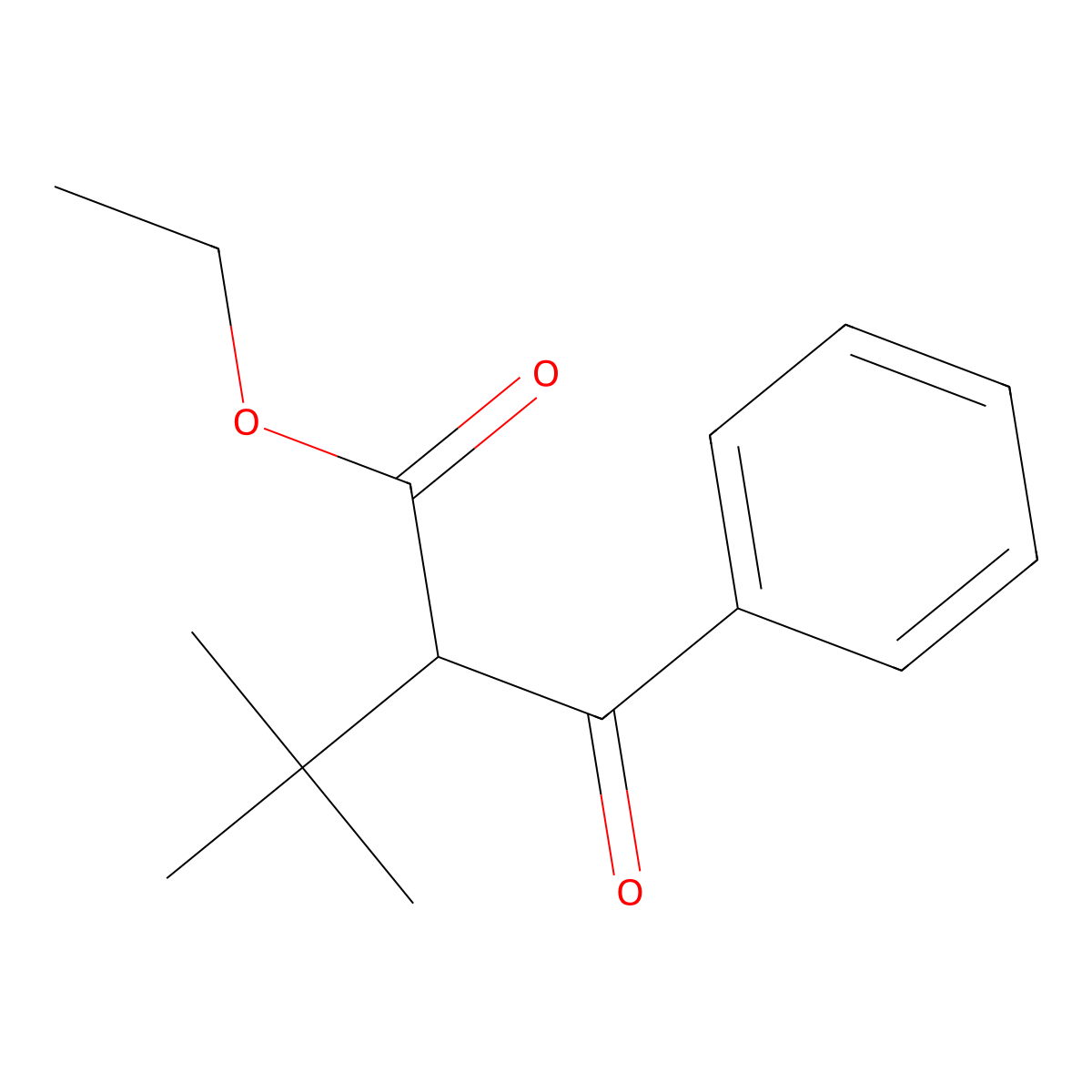 Ethyl 2-benzoyl-3,3-dimethylbutanoate molecular structure, CAS 75574-69-5