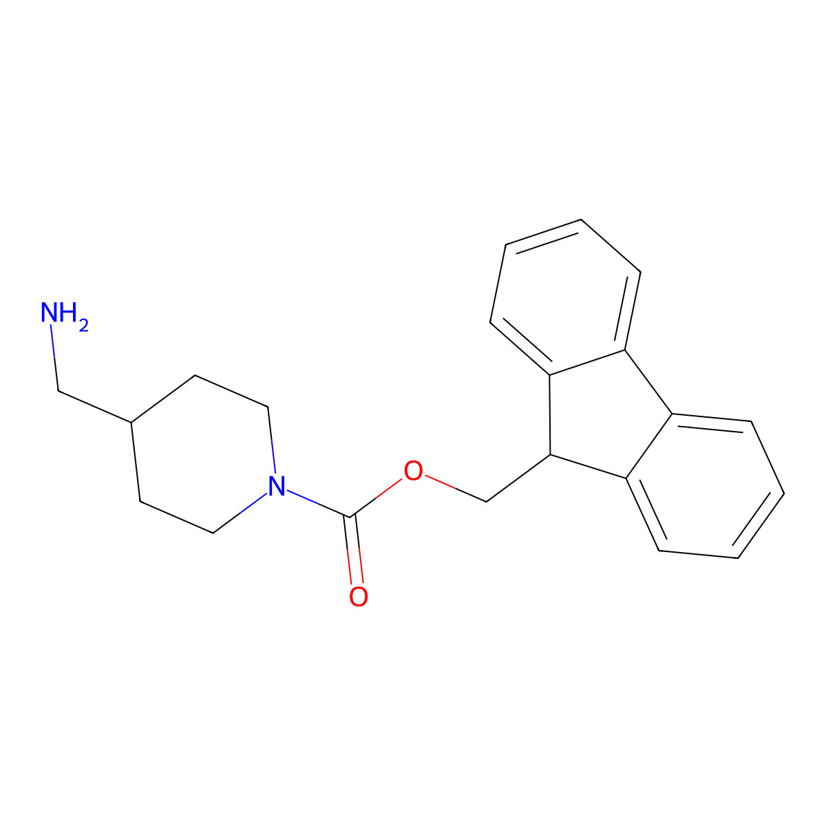(9H-Fluoren-9-yl)methyl 4-(aminomethyl)piperidine-1-carboxylate molecular structure, CAS 755745-67-6