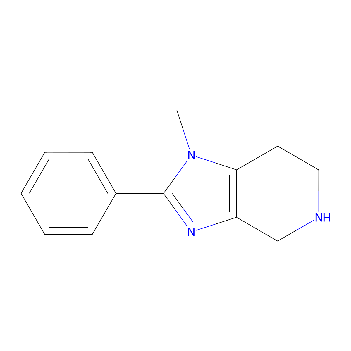 1-methyl-2-phenyl-1H,4H,5H,6H,7H-imidazo[4,5-c]pyridine molecular structure, CAS 755749-02-1