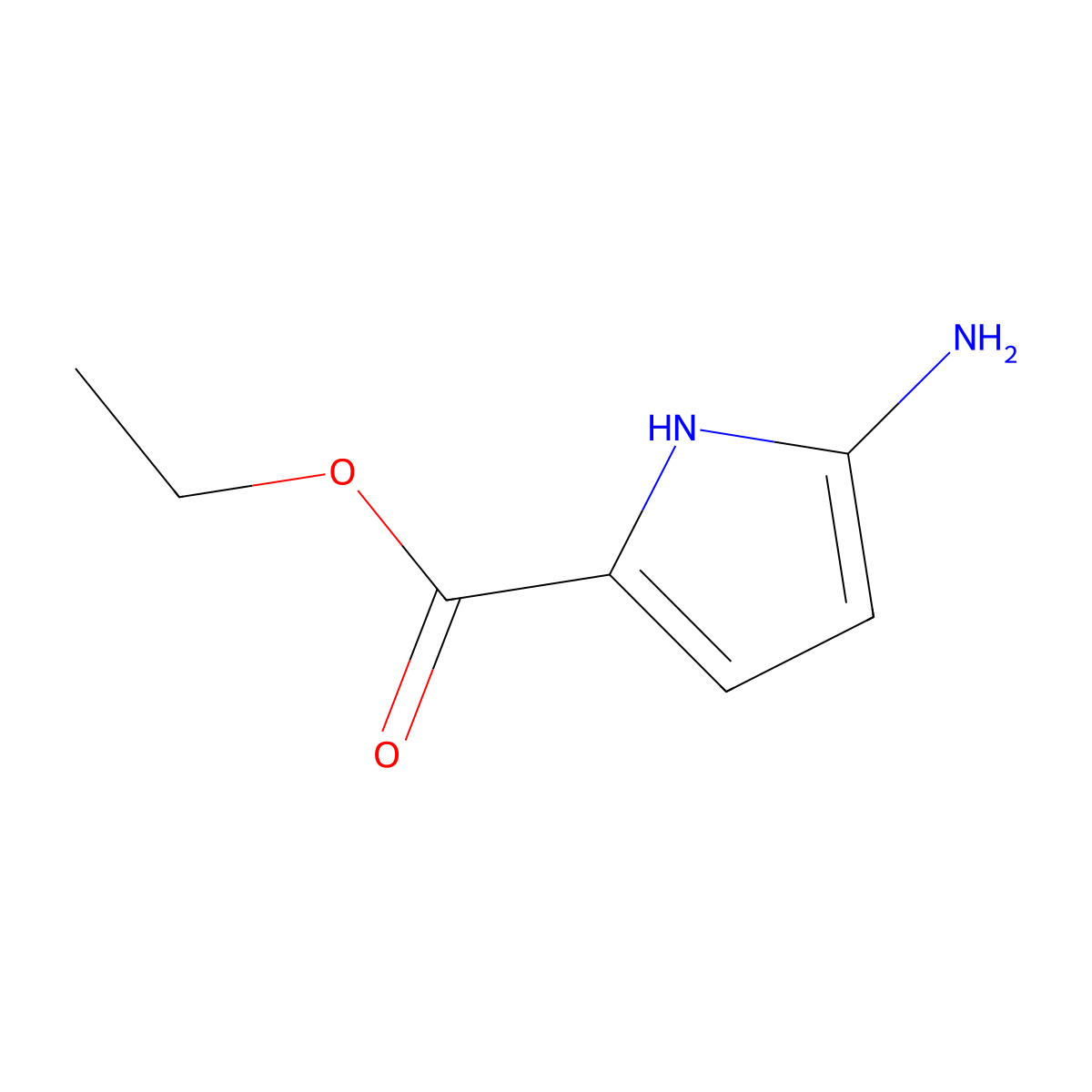 ethyl 5-amino-1H-pyrrole-2-carboxylate molecular structure, CAS 755750-25-5