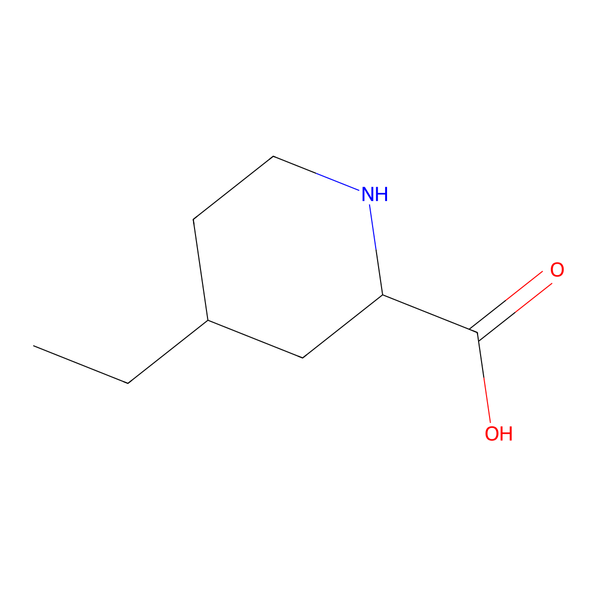 (2S,4R)-4-Ethylpiperidine-2-carboxylic acid molecular structure, CAS 755752-40-0