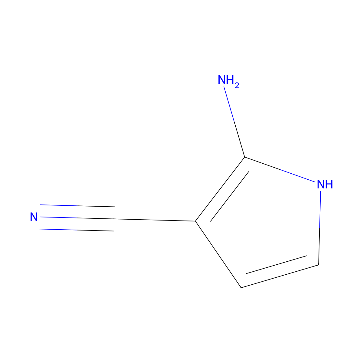 2-Amino-1H-pyrrole-3-carbonitrile molecular structure, CAS 755753-61-8