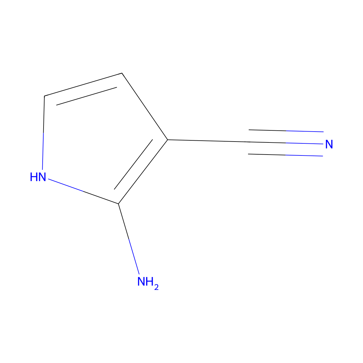 2-Amino-1H-pyrrole-3-carbonitrile molecular structure, CAS 755753-61-8