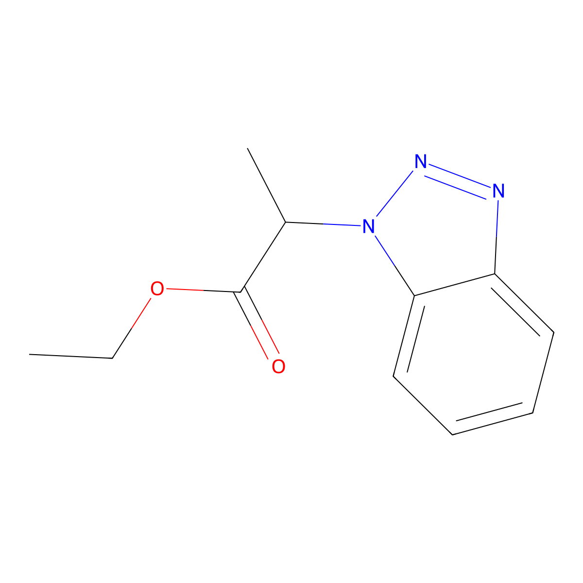Ethyl 2-(1H-1,2,3-benzotriazol-1-yl)propanoate molecular structure, CAS 75584-60-0