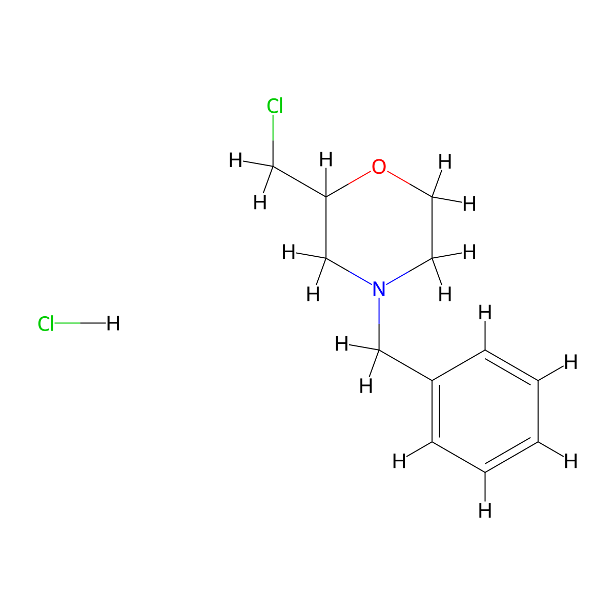 4-Benzyl-2-(chloromethyl)morpholine hydrochloride molecular structure, CAS 75584-86-0
