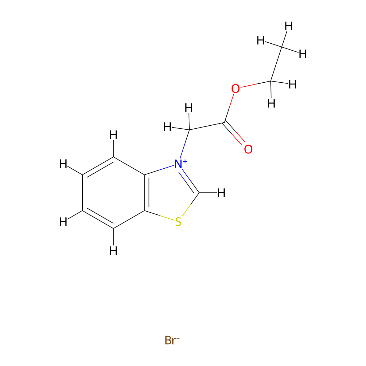 3-Ethoxycarbonylmethylbenzothiazolium bromide molecular structure, CAS 75584-89-3