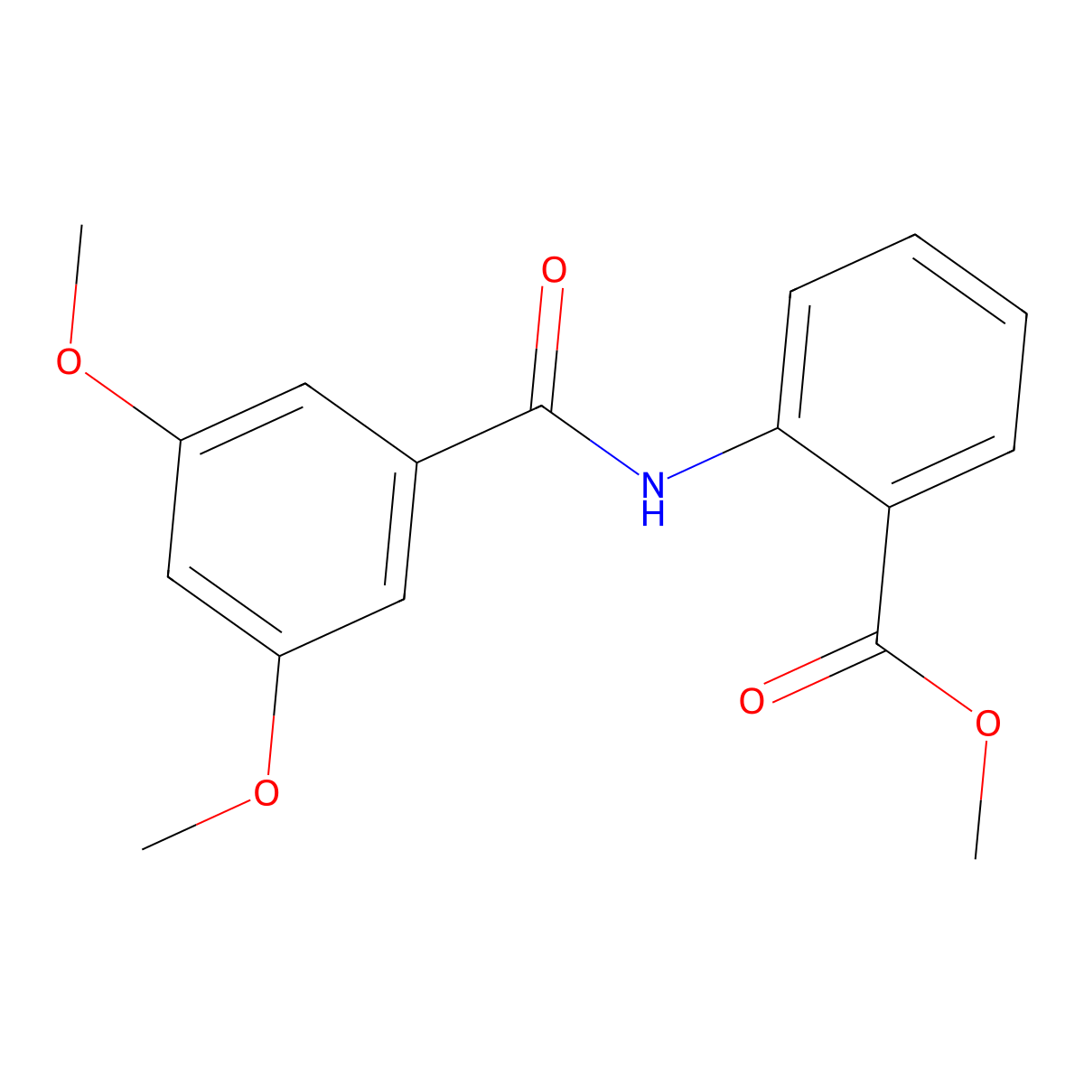 Methyl 2-[(3,5-dimethoxybenzoyl)amino]benzoate molecular structure, CAS 75586-75-3