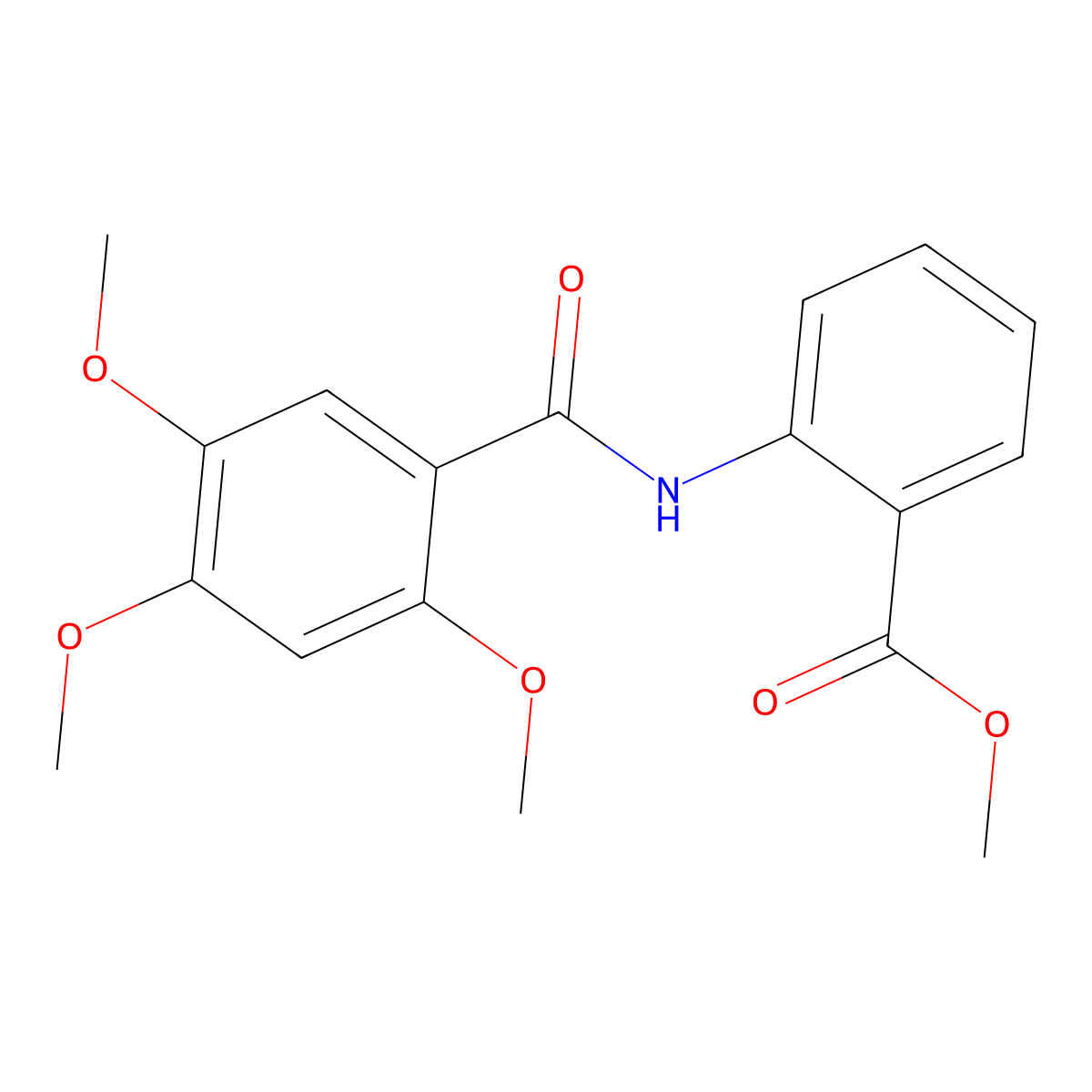 Methyl 2-[(2,4,5-trimethoxybenzoyl)amino]benzoate molecular structure, CAS 75586-77-5