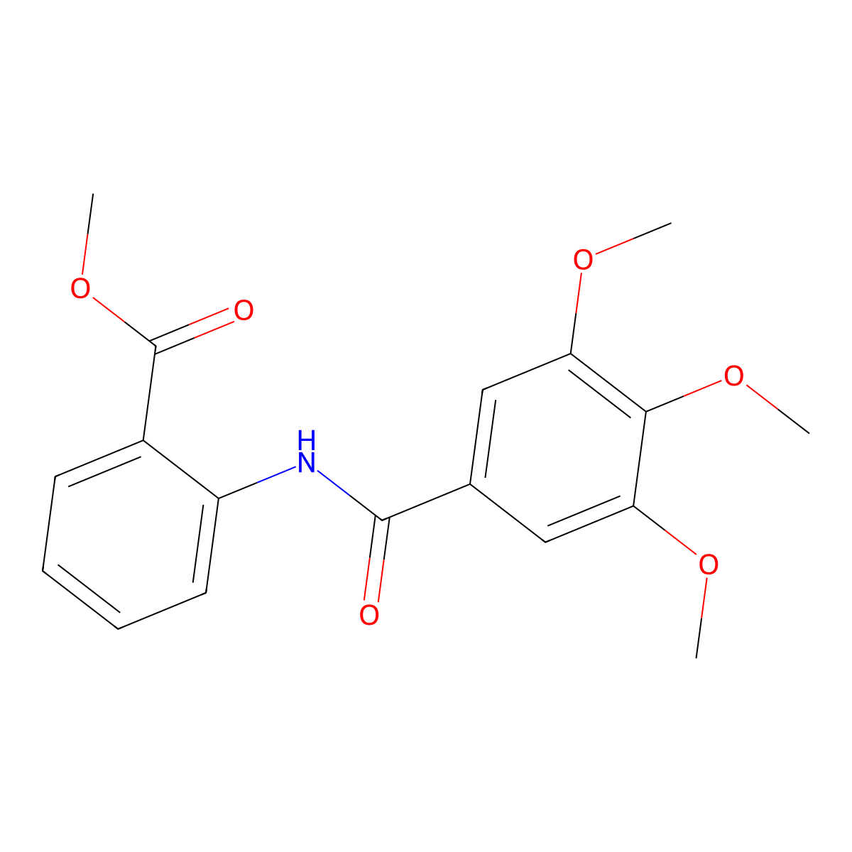 Methyl 2-[(3,4,5-trimethoxybenzoyl)amino]benzoate molecular structure, CAS 75586-78-6