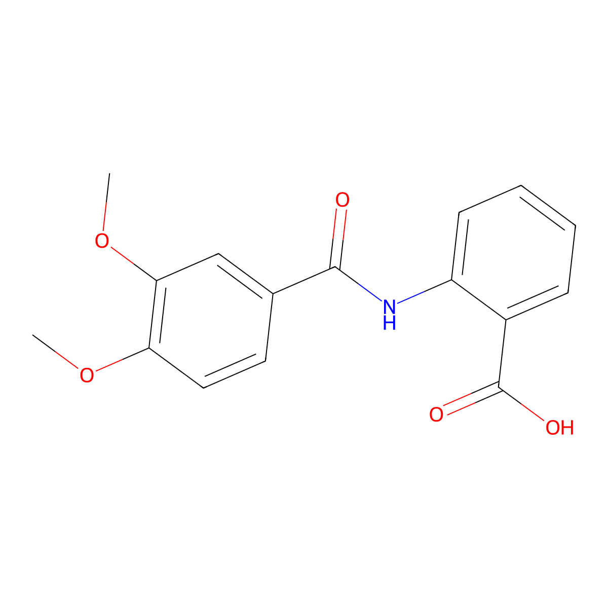 2-[(3,4-Dimethoxybenzoyl)amino]benzoic acid molecular structure, CAS 75586-79-7