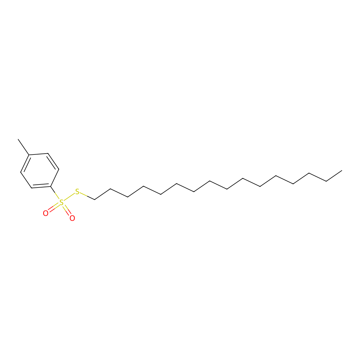 p-Toluenesulfonic acid, thio-, S-hexadecyl ester molecular structure, CAS 7559-54-8