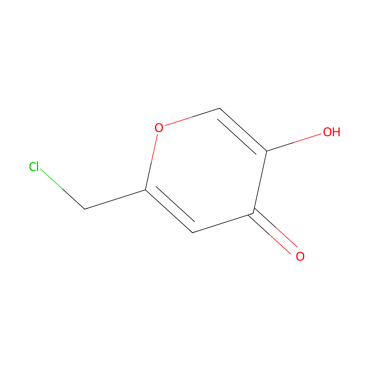 Chlorokojic acid molecular structure, CAS 7559-81-1