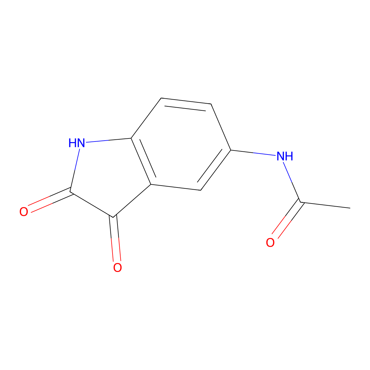 N-(2,3-dioxoindolin-5-yl)acetamide molecular structure, CAS 75591-28-5