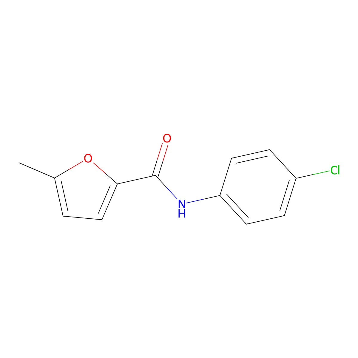 N-(4-chlorophenyl)-5-methylfuran-2-carboxamide molecular structure, CAS 75596-42-8