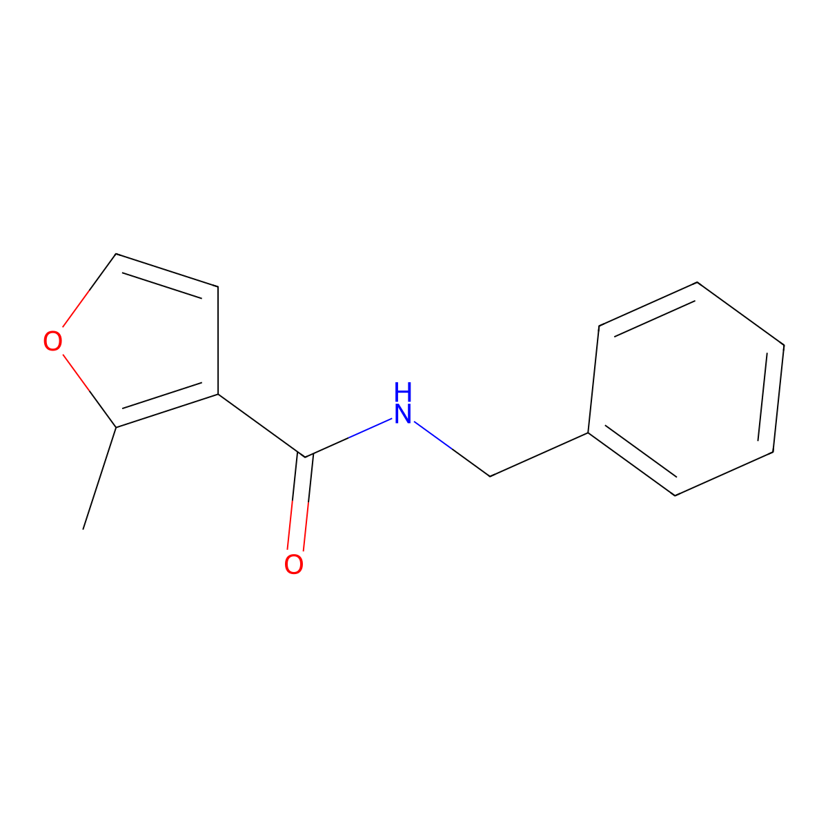 N-benzyl-2-methylfuran-3-carboxamide molecular structure, CAS 75596-44-0