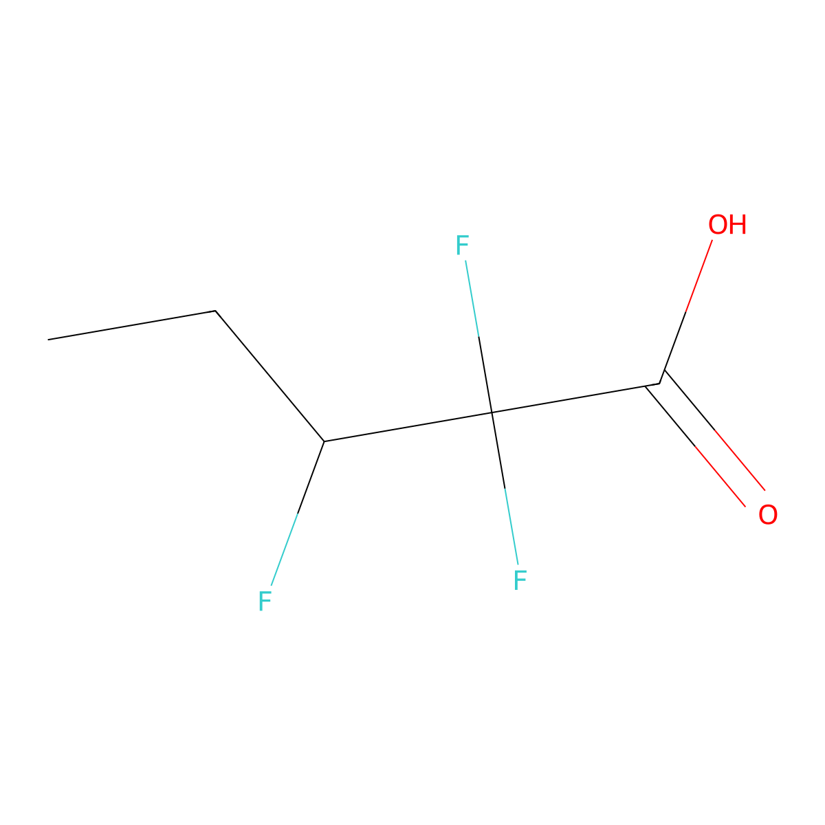 2,2,3-Trifluoropentanoic acid molecular structure, CAS 756-34-3