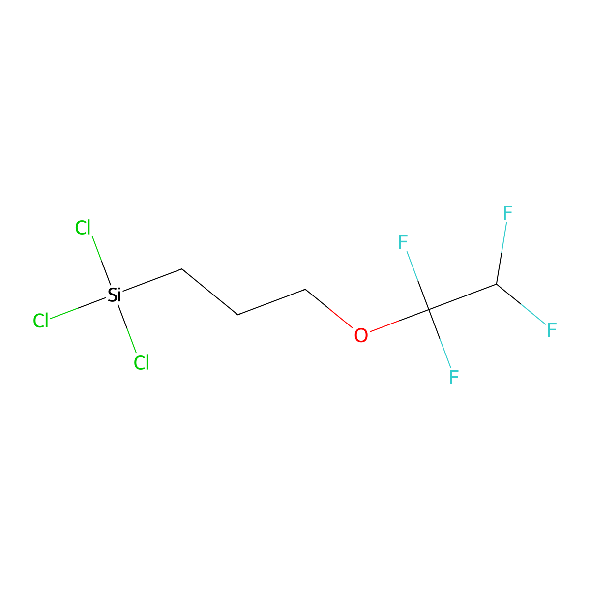 Trichloro[3-(1,1,2,2-tetrafluoroethoxy)propyl]silane molecular structure, CAS 756-76-3