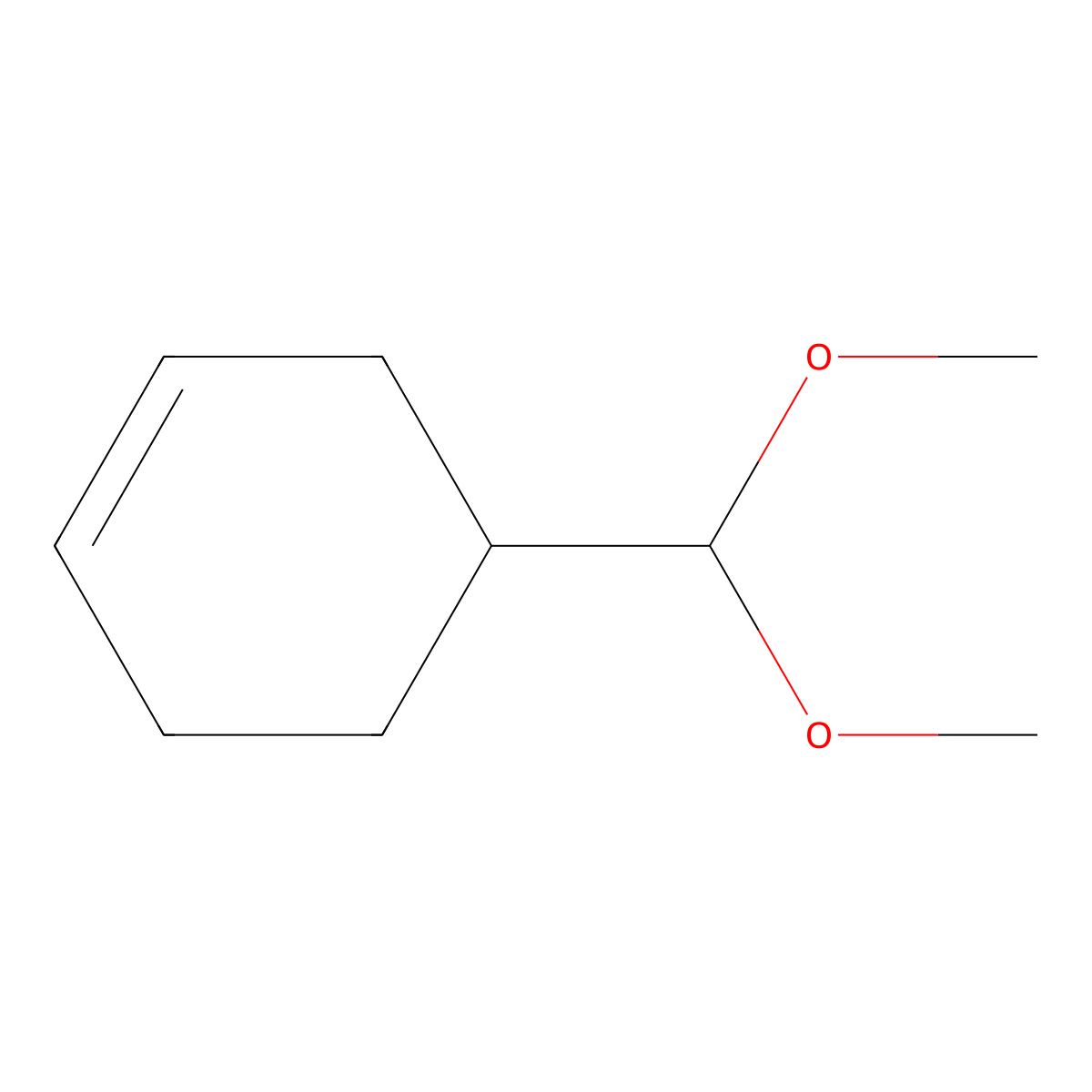 Cyclohexene, 4-(dimethoxymethyl)- molecular structure, CAS 7560-65-8