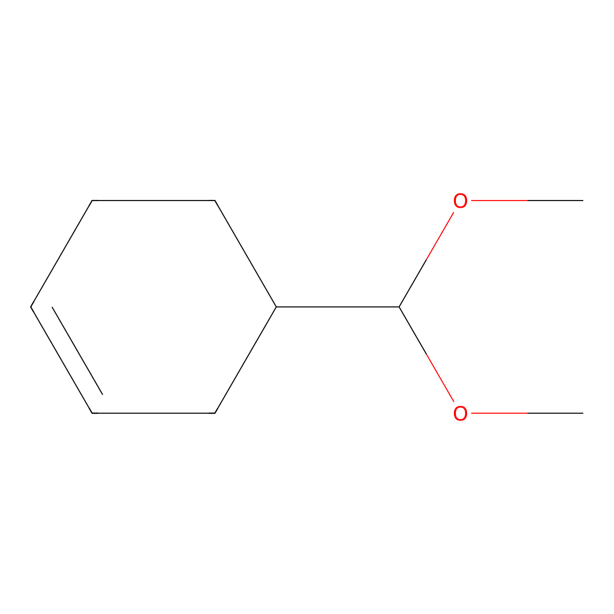 Cyclohexene, 4-(dimethoxymethyl)- molecular structure, CAS 7560-65-8