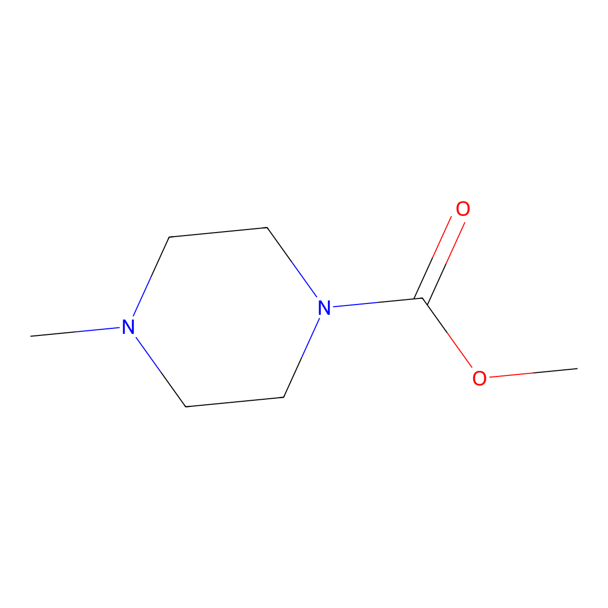 Methyl 4-methylpiperazine-1-carboxylate molecular structure, CAS 7560-85-2