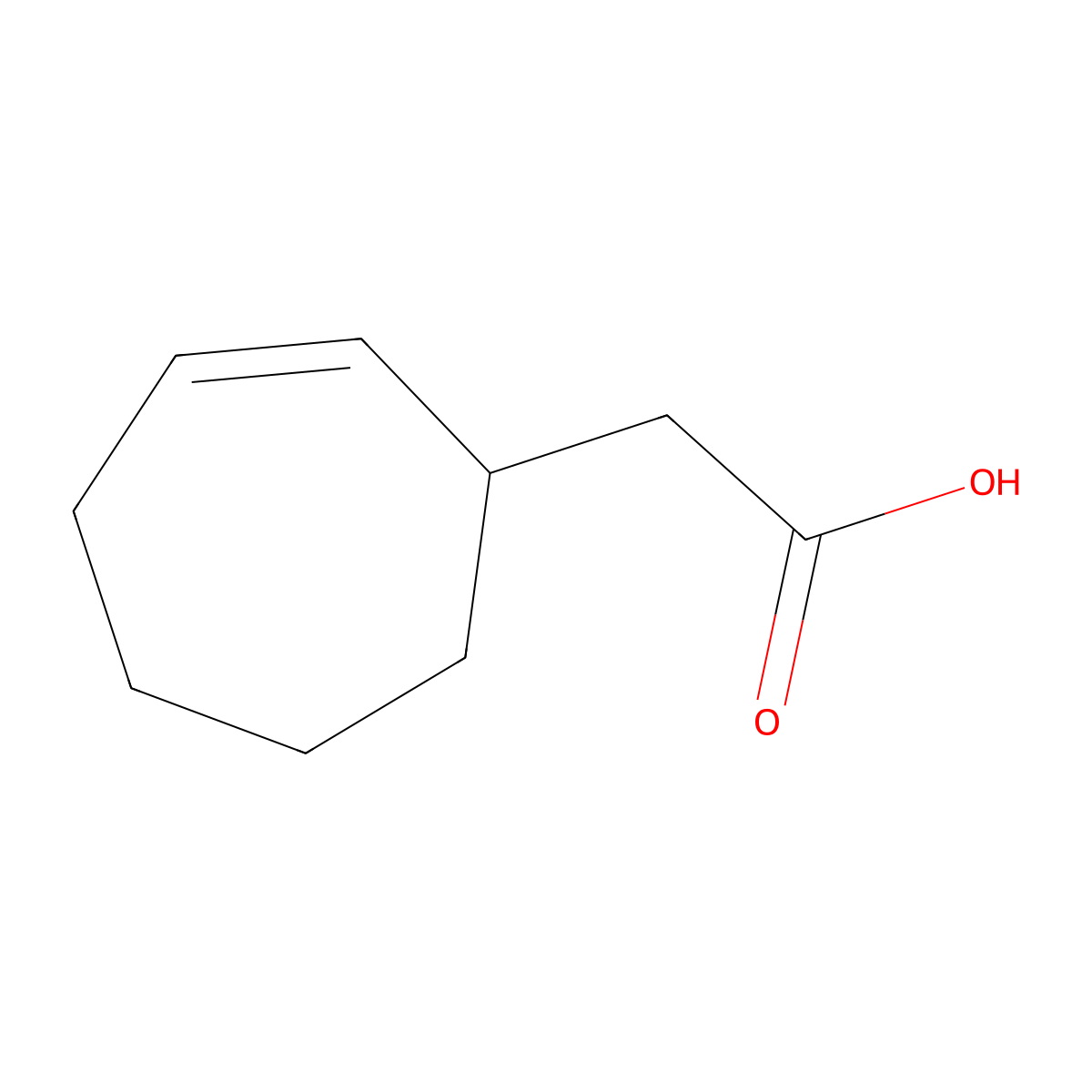 2-(Cyclohept-2-en-1-yl)acetic acid molecular structure, CAS 75600-42-9